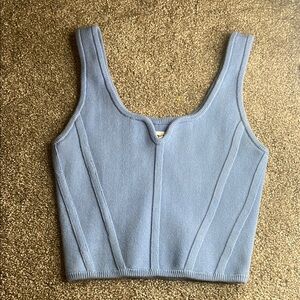 Aerie Blue Fitted Crop Tank Top